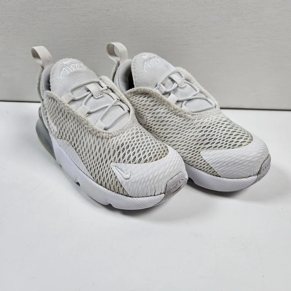Nike Air Max 270 RT Kids 10C White‎  Platinum DD1646-103 Running Sneakers Shoes